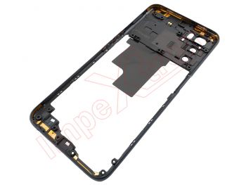 Front / central housing with Crystal black frame and NFC antenna for Oppo A54s, CPH2273